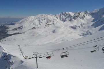 Skiing and snowboarding in the Jasna and Zakopane ski resorts between Poland and Slovakia in the Tatra Mountains