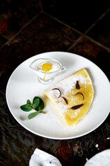 Pancakes with cheese and sour cream