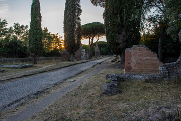 The ancient appia is the most famous street in Rome.