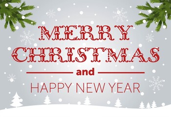 Christmas greeting card. Merry Christmas and happy new year