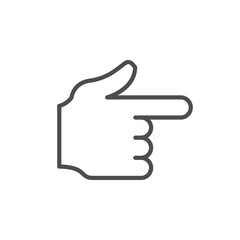 Hand pointer line outline icon