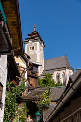 On the way to the catholic church of Hallstatt