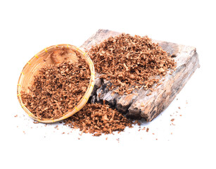 Wood Sawdust on white background