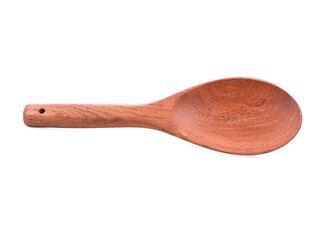 Wood or wooden spoon isolated on White background