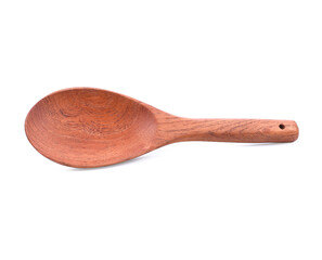 Wood or wooden spoon isolated on White background