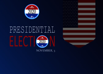  US Presidential Election Banner and Poster Background concept for the year 2020. American Election campaign between democrats and republicans