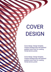 Cover design. Design template. Creative backgrounds with abstract gradient wave lines for creating trendy banner, poster
