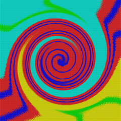 Twisting colors abstraction with round pixel element