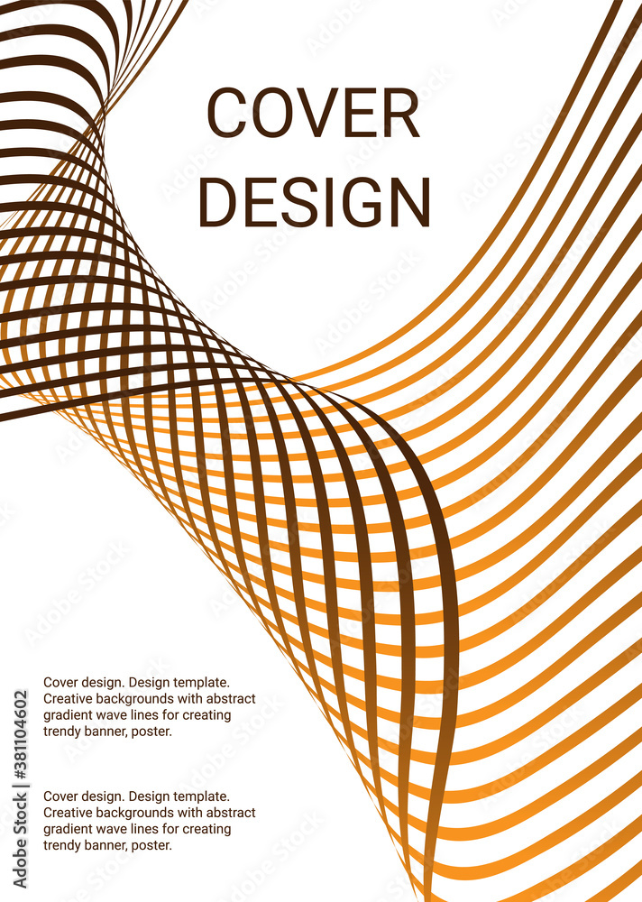 Fototapete cover design. design template. creative backgrounds with abstract gradient wave lines for creating t
