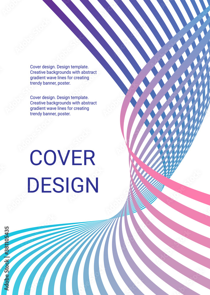 Fototapete cover design. design template. creative backgrounds with abstract gradient wave lines for creating t