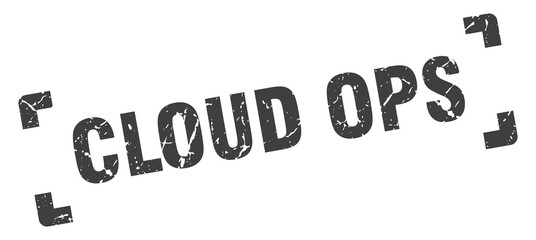 cloud ops stamp. square grunge sign isolated on white background