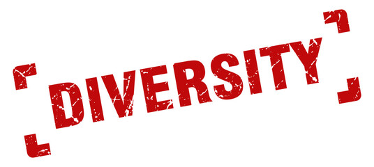 diversity stamp. square grunge sign isolated on white background
