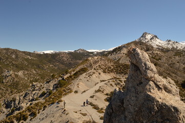 Hiking in the beautiful nature of the Sierra Nevada Mountain range in Spain