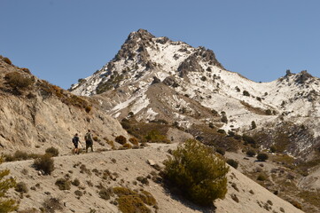 Hiking in the beautiful nature of the Sierra Nevada Mountain range in Spain