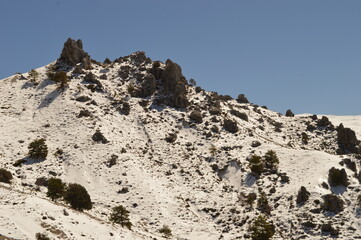 Hiking in the beautiful nature of the Sierra Nevada Mountain range in Spain