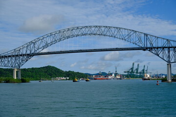 Fototapeta premium Panama Canal - Canal de Panama - Bridge of the Americas - Puente de Las Americas