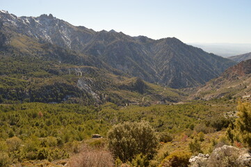 Hiking in the stunning valleys of the Sierra Nevada mountain range in Southern Spain
