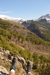 Hiking in the stunning valleys of the Sierra Nevada mountain range in Southern Spain