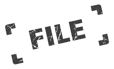 file stamp. square grunge sign isolated on white background