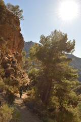 Hiking in the stunning valleys of the Sierra Nevada mountain range in Southern Spain