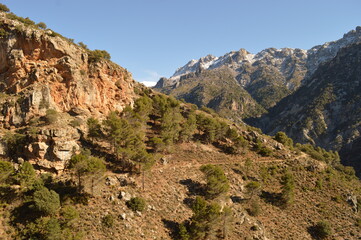 Hiking in the stunning valleys of the Sierra Nevada mountain range in Southern Spain