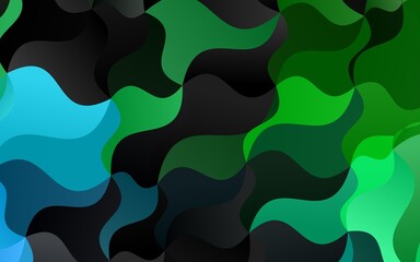 Dark Blue, Green vector background with bent ribbons. Colorful illustration in abstract marble style with gradient. New composition for your brand book.