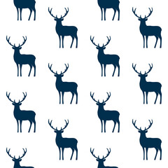 Fototapeta premium Deer seamless pattern. illustration background.