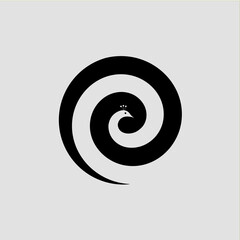 spiral and peacock icon logo