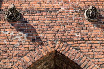 bernau bei berlin, deutschland - 30.04.2019 - detail am mittelalterlichen steintor