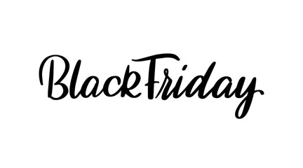 Black Friday lettering. Ad, poster, sign board design layout. Handwritten lettering. Сursive.