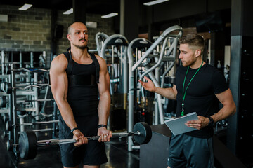 Bodybuilding personal training in gym