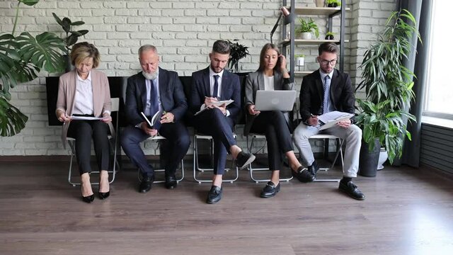 Modern business people waiting for job interview