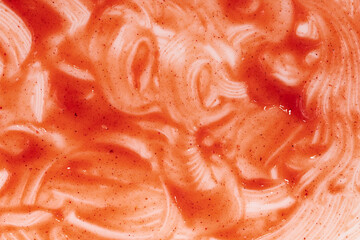 Tomato ketchup sauce  on a white background. Spots and stripes ketchup texture