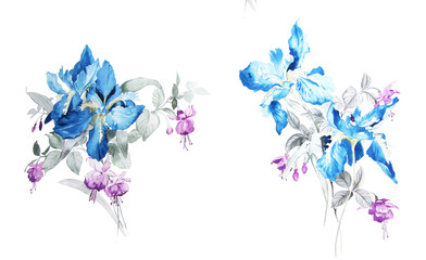 Obraz na płótnie Canvas Watercolor flowers illustration