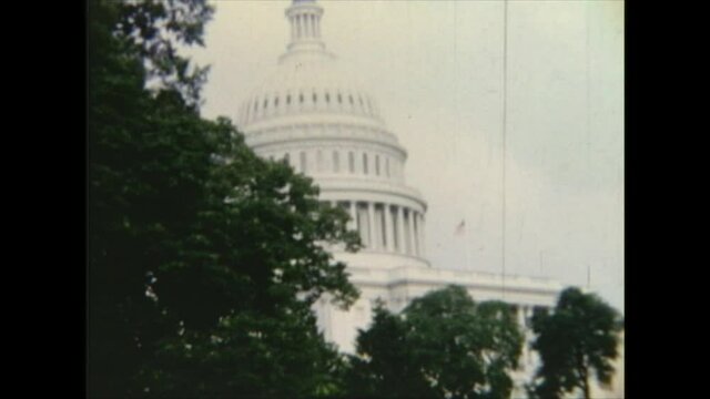 US / Washington - 1963: Capitol Building Part3	Amateur film clip from the 1960's. 