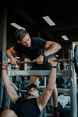 Bodybuilding personal training in gym