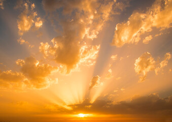 sky with clouds and sun