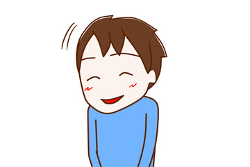 にっこりとお辞儀をする少年