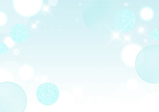 水色のラメとガラス光沢の水玉模様 輝く光 水色のグラデーション背景色 背景素材 Stock Illustration Adobe Stock
