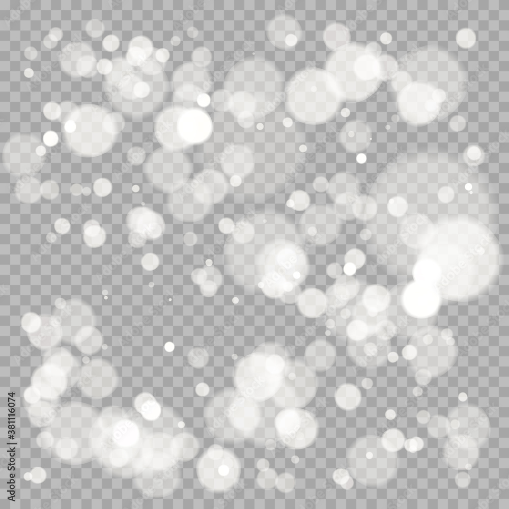 Aufkleber effect of bokeh. festive background with defocused lights. christmas glowing glitter element. vector