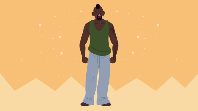 afro young character animated