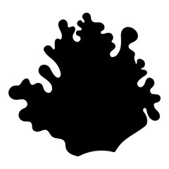 Hand-drawn Isolated black coral silhouettes on white background.