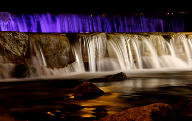 Mountain brook waterfall time lapse