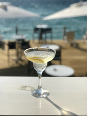 Margarita Cocktail at Beach. Ready to Drink.