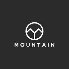 Obraz premium rock climbing logo. mountain icon