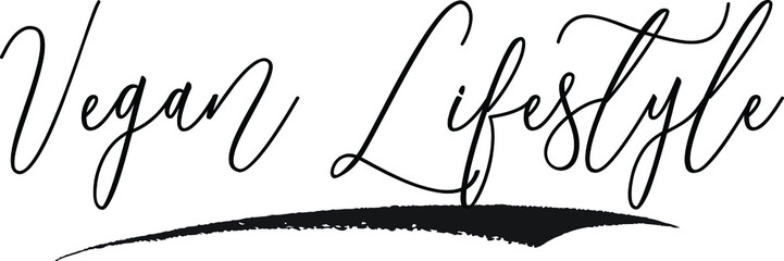 Vegan Lifestyle Cursive Calligraphy White Color Text On Black Background