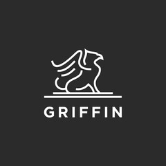 griffin logo design vector silhouette illustration
