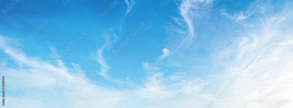 Wall mural world environment day concept: abstract white cloud and blue sky in sunny day texture background