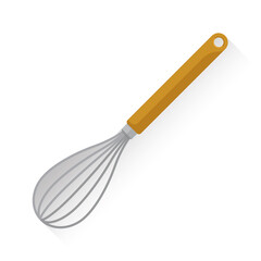 Kitchen whisk egg beater isolated on white background vector illustration