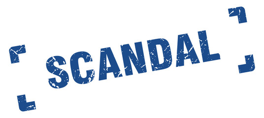 scandal stamp. square grunge sign isolated on white background